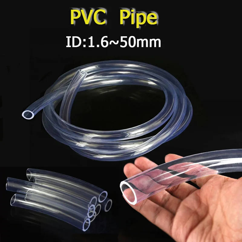 Transparent PVC Plastic Hoses Water Pump Tube ID 1.6mm~50mm Pipe Fish Tank Garden Waterin Water Pipe Aquarium