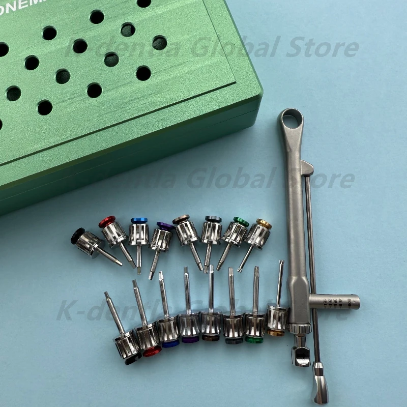 

Dental Universal Implant Torque Screwdriver Wrench Prosthetic Restoration Ratchet Kits Dentistry Implant Tool 15-60NCM