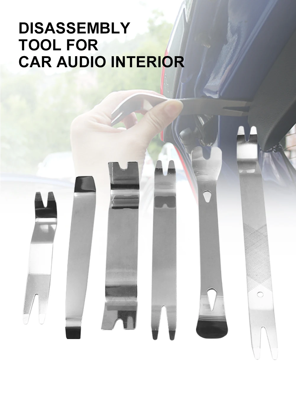 

6pcs/Set Interior Tool Kit Pry Door Clip Radio Panel Car Removal Tool Plastic Trim Audio Dashboard Disassembly Araba Repair Tool