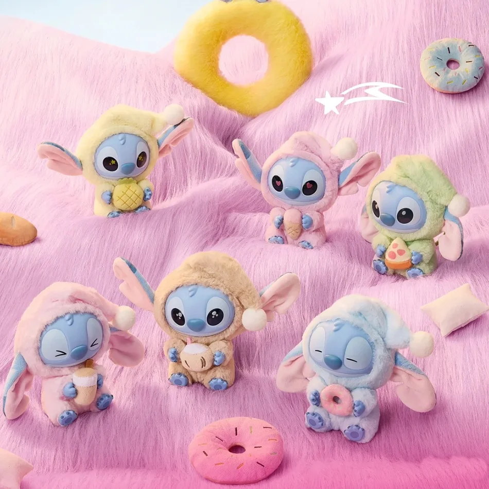 Nuevo Miniso Disney Stitch Eat Some Thing Before Sleep Series caja ciega de vinilo bolsa colgante Linda muñeca caja misteriosa juguete regalo para adultos