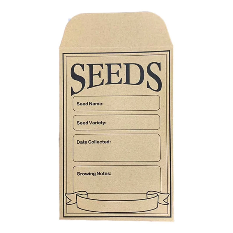 100Pcs Seed Envelopes 3.1X4.7 Inch, Seed Envelopes Brown Paper Seed Packets Envelopes For Storage Vegetable Preprinted Designs