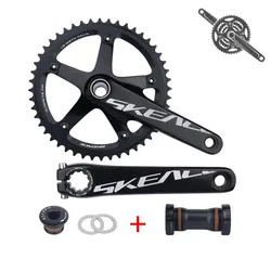 SKEACE Single Speed round hole Racing Track Bike Cranking 48T/49T 144BCD 165mm Fixed Gear Crankset  chainwheel including BB