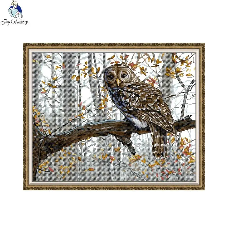 Joy Sunday Animal Owl Cross Stitch Kit DIY Embroidery Knitting Hobby Handmade Handiwork Promotions Wholesale Room Decoration