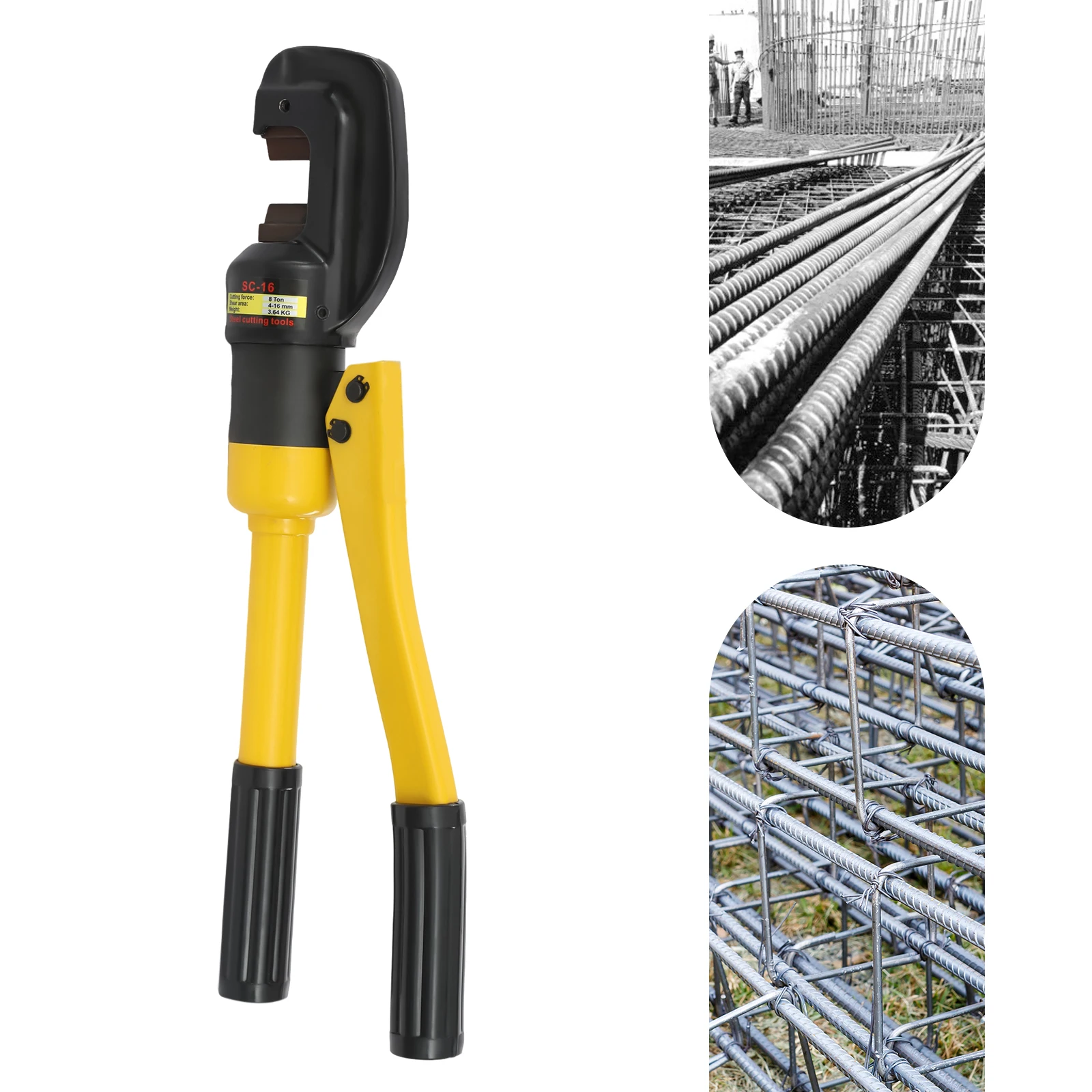 Hydraulic Hand Cutter Bolt Cutter 8T Manual 4-16mm Cutter Metal Cutting Tool Portable Toolbox Rebar Fences Chains