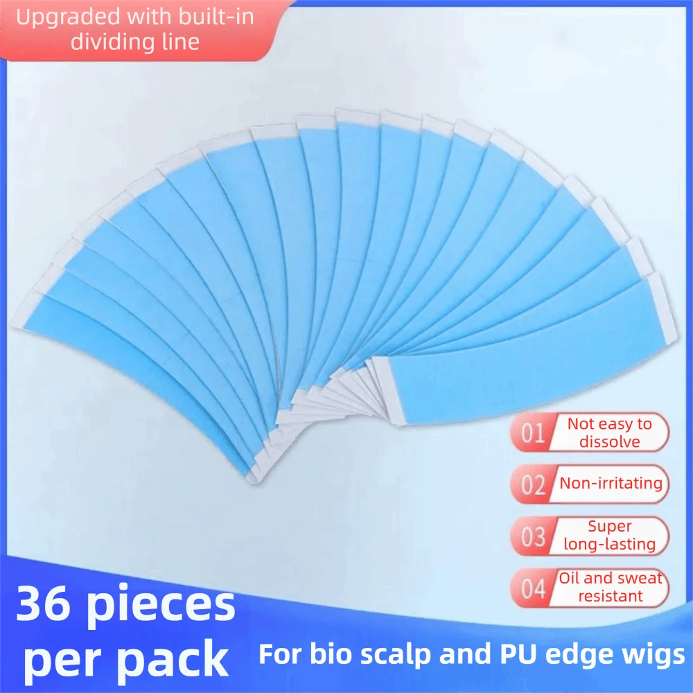 

36Pcs Waterproof Lace Front Wig Tape C-Shaped Arc Adhesives Bonding Glue Breathable Ultra Hold Double Side Tape Salon