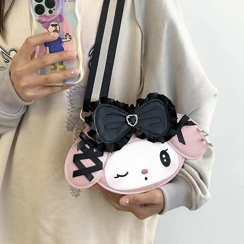 

My Melody Kuromi Crossbody Bag Sanrios New Student Girl Kawaii Cartoon Cute Cartoon Leisure All-Match Fashion Bags for Woman