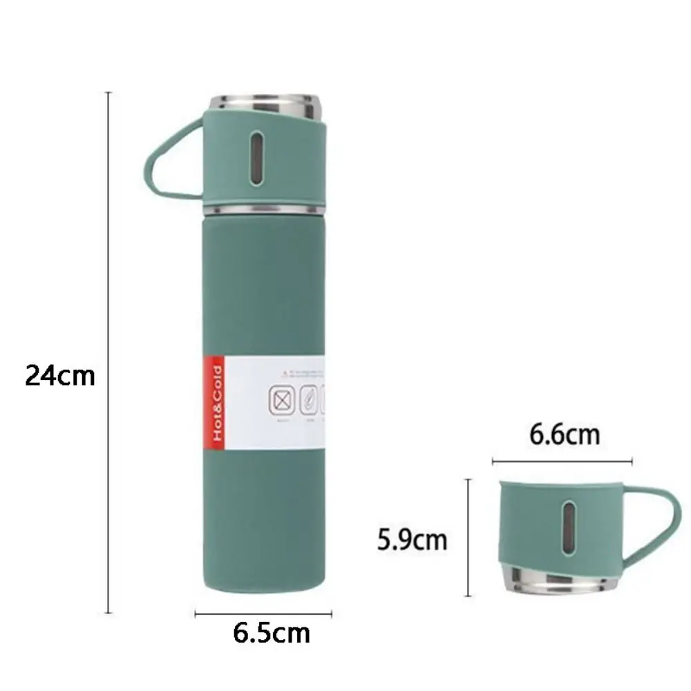 Water Flask 304 Stainless Steel Vacuum Insulated Bottle Set with Cup Business Style Vacuum Flask 500ml Thermal Bottle Hot Drink