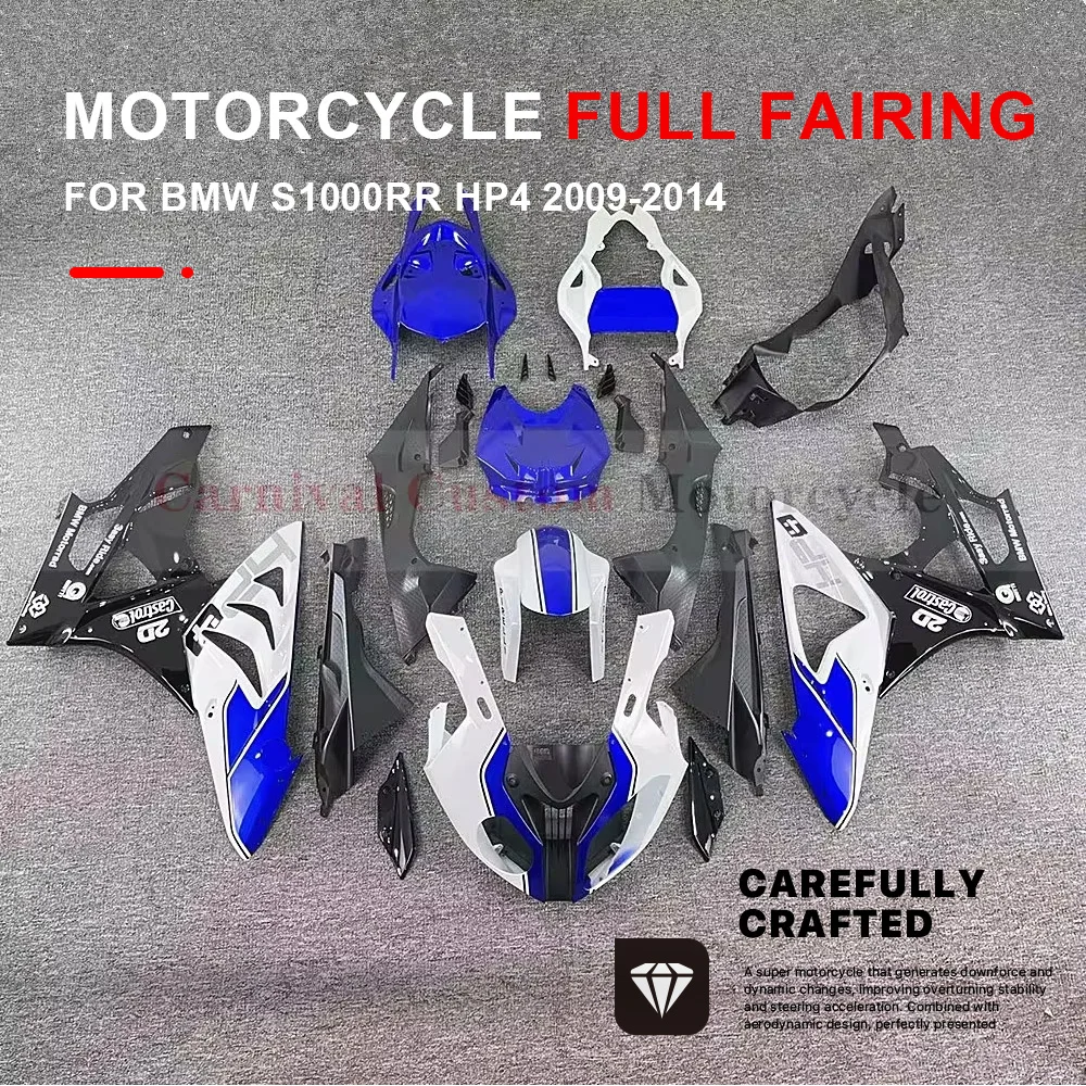 

Подходит для BMW S1000RR HP4 2009-2014, высококачественный АБС-пластик, литой, синий, белый, черный, полный комплект обтекателя кузова