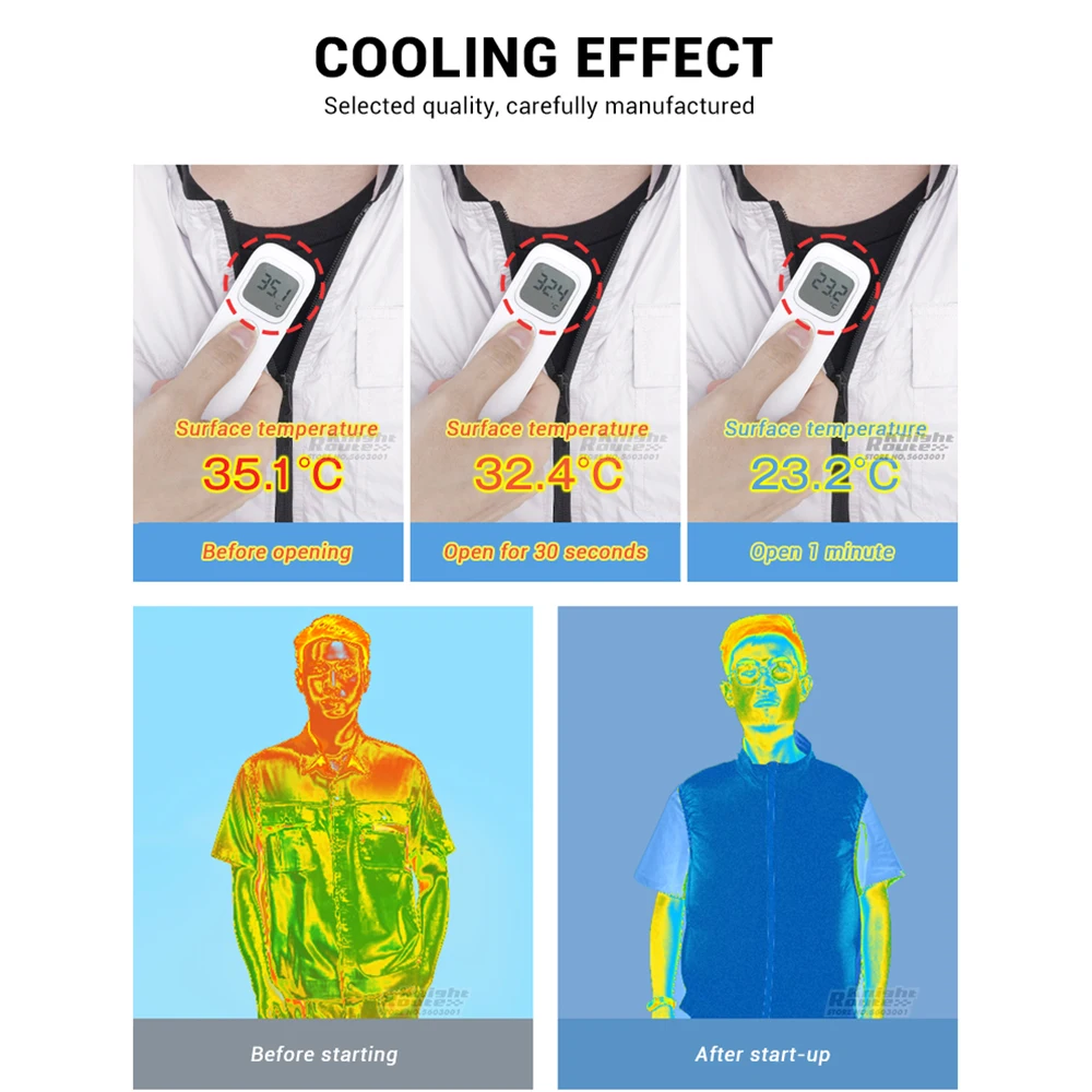 Imagem -03 - Colete Cooling Wearable para Trabalho de Alta Temperatura Colete de Pesca Roupas de Caminhada com ar Condicionado 21v Ventilador Lâminas 2024