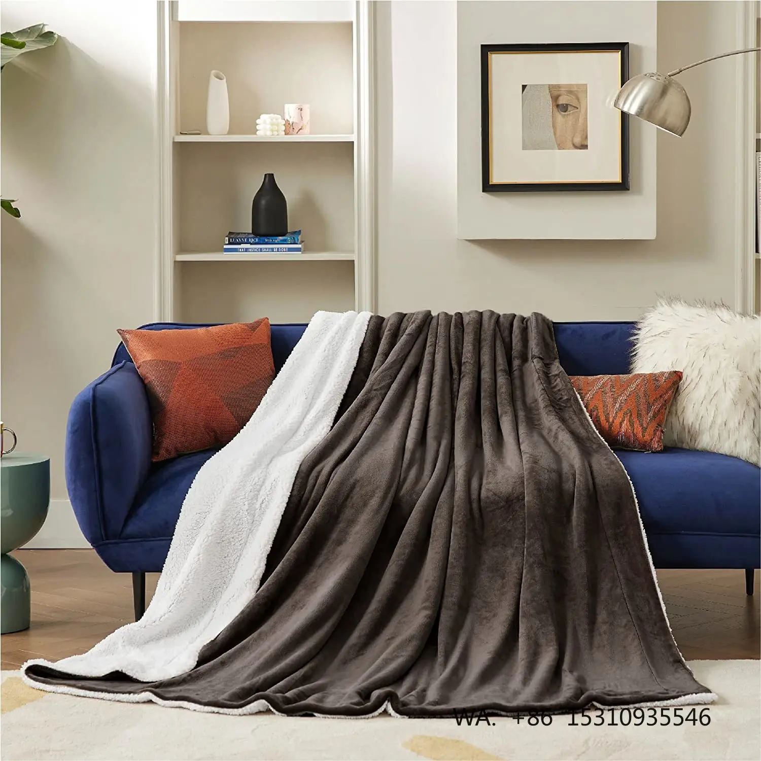 King Size Warm Eco-friendly Plain 2-ply 100% Polyester Flannel Sherpa Blankets & Throws Custom Double Layers Blanket for Winter