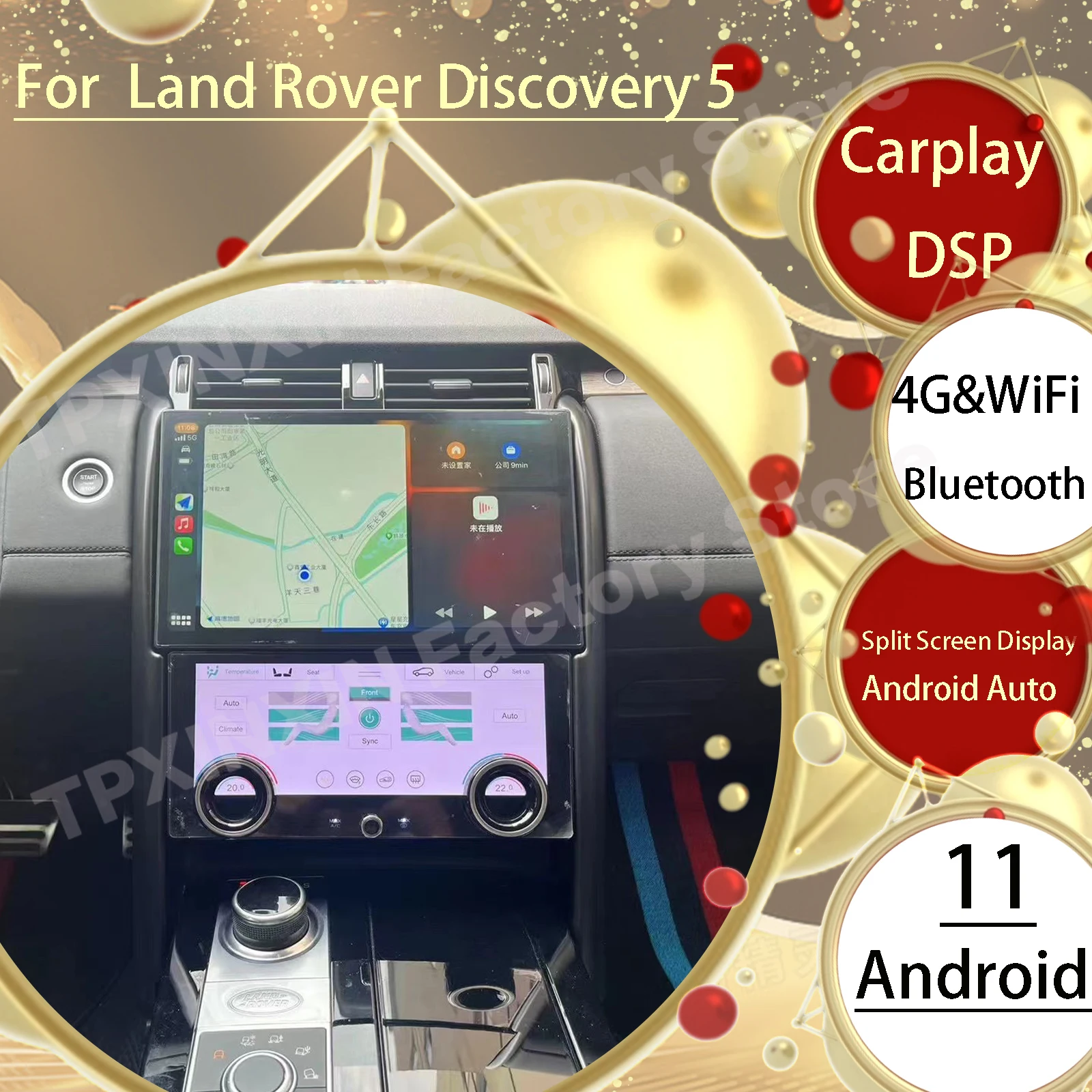 

13.3 Inch Android Automotive Multimedia For Land Rover Discovery 5 Carplay Radio Coche With Bluetooth GPS Navigation Head Unit