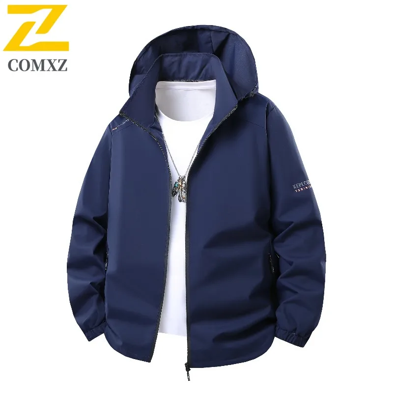 

COMXZ Outdoor Travel Premium Mens Jacket Comfortable Durable Motorcycle Coat Fashion Hooded Daily Style Autumn New Clothing