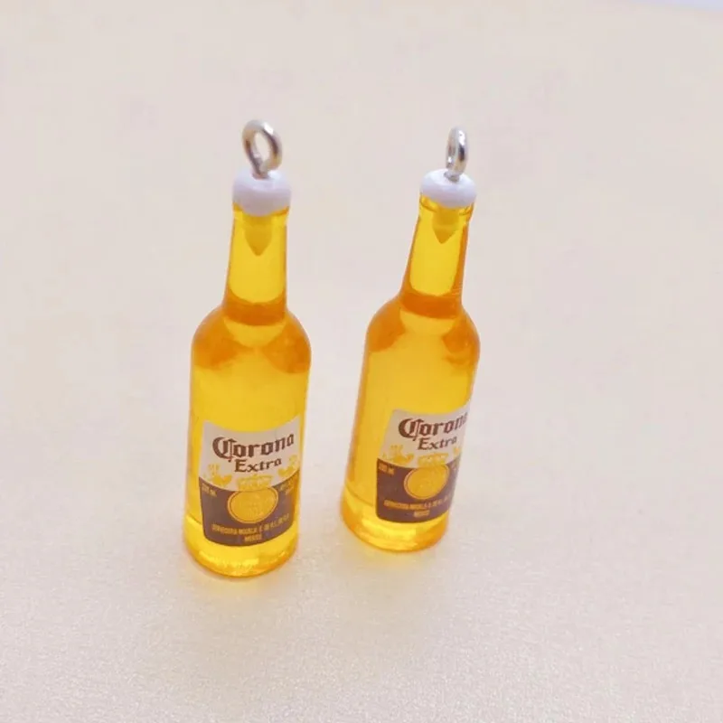 10 قطع لطيف زجاجة بيرة صغيرة الراتنج القرط سحر diy بار دلاية مجوهرات الإكسسوار