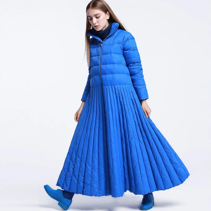 Women's Autumn Winter Skirt Down Jacket Long Size Plus Size Thick Warm Simple Comfortable Loose Casual Niche Versatile Skinny