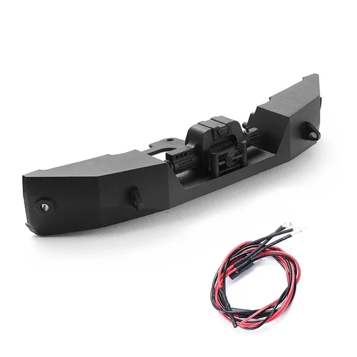 Front Bumper with LED Light for WPL D12 1/10 RC Car Upgrade Parts Decoration Accessories