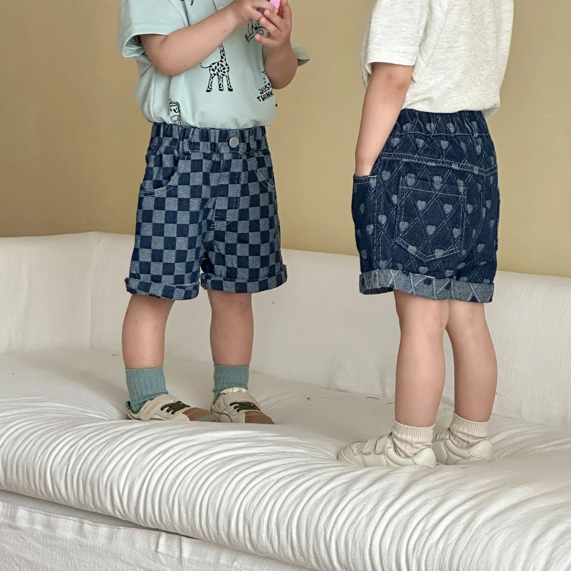 2026 New Girls Boys Denim Shor - đánh giá và giá Summer Loving Kids Clothing