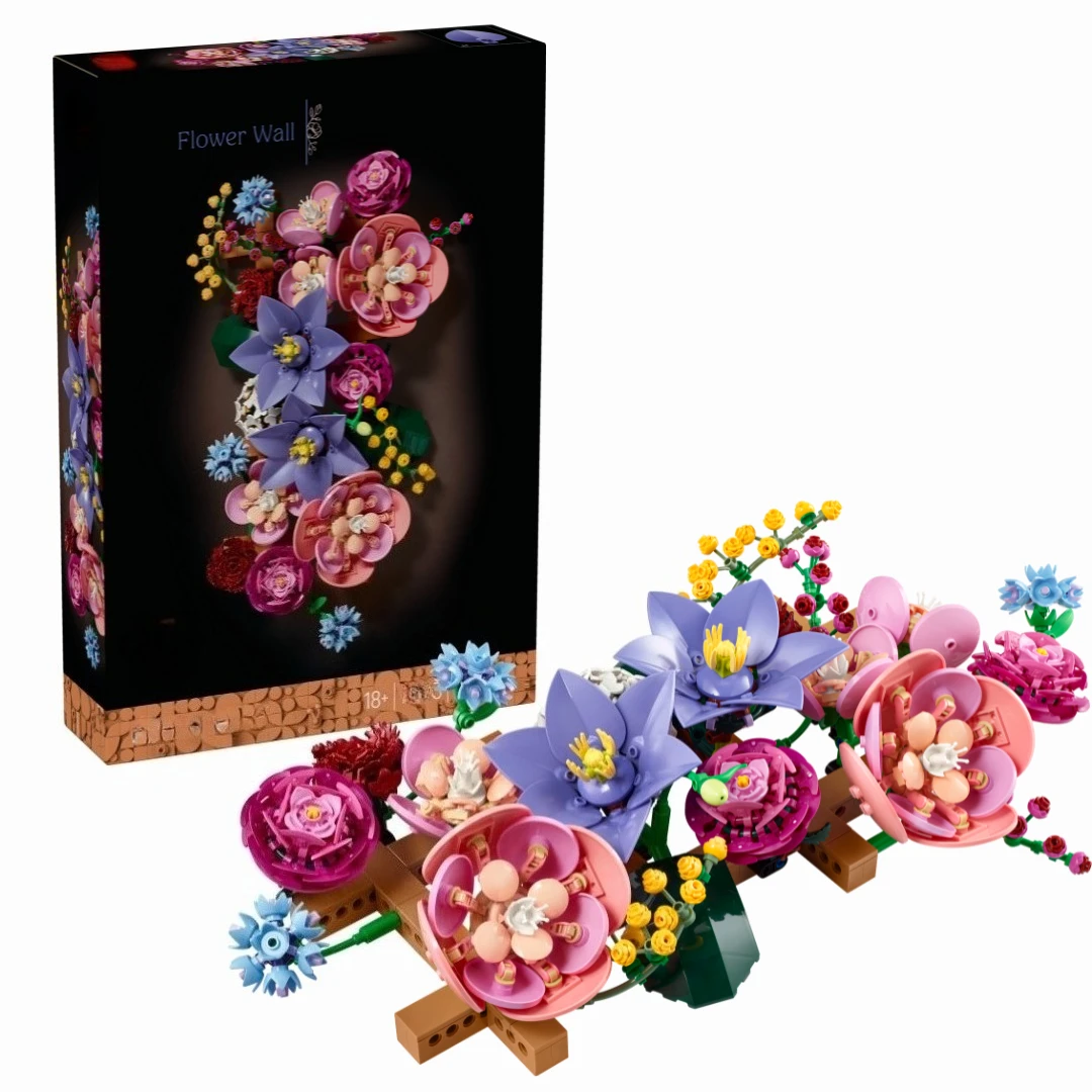 

879PCS Botanicals Flower Wall Set Creative Romantic Building Blocks Flowers Bouquet Model Bricks Set Home Decoration Kids Toys