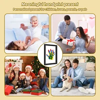 Family Handprint WoodPhoto Frame Kit Handmade Keepsake Clear Baby DIY Footprint Handprint Footprint Souvenir for Family Baby Pet 6