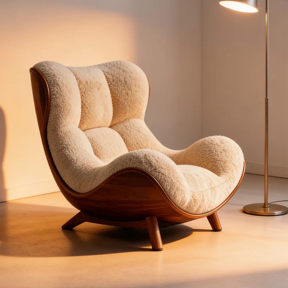 #Modern Luxury Fabric Recliner Chair Single Sofa Rocking Lounge Living Room Relax Furniture