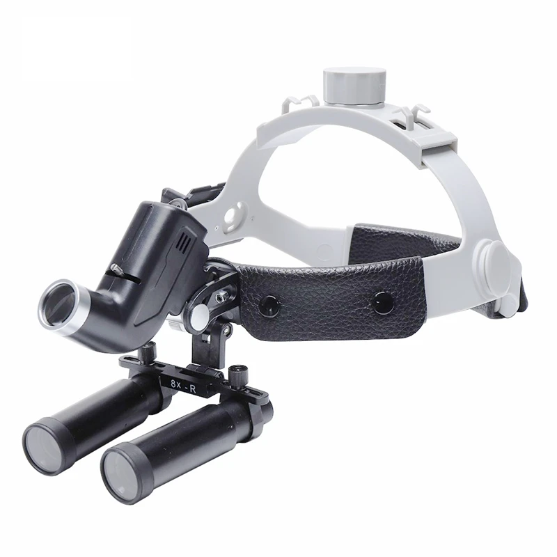 Headband Dental Loupes 4X 5X 6X 8X Dentisty Loupes Binocular Magnifier w 5W Professional Medical Headlight ENT Surgery Operation