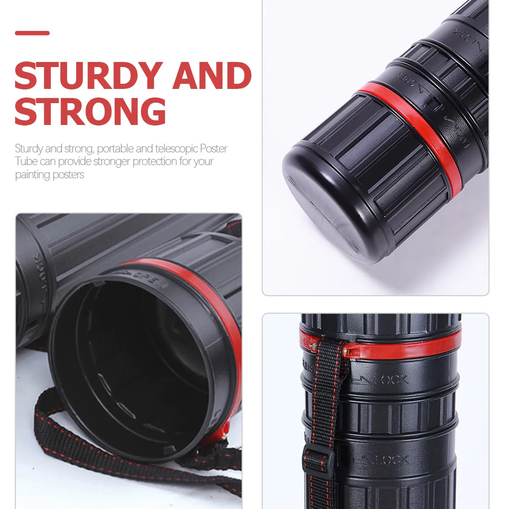 3Pcs Extendable Poster Tube Portable Adjustable Storage Tube Strap Carrying Case Perfect for Artwork Plans Drawings Mailing