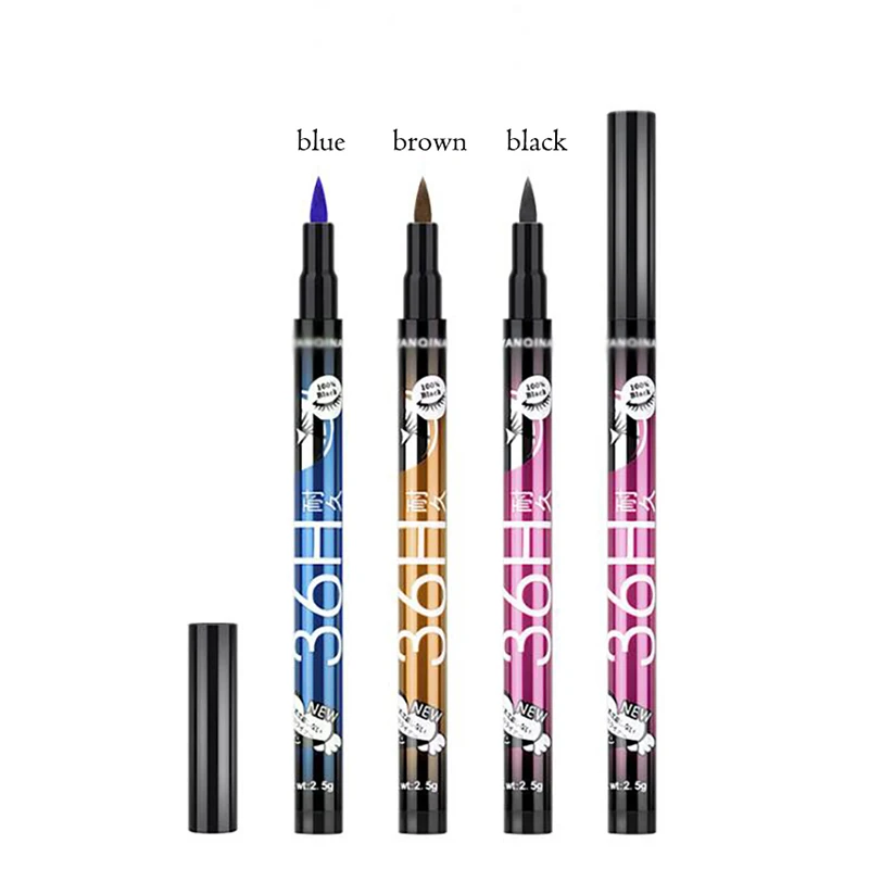 36H Waterproof Eyeliner Pencil Black Long-lasting Non-smudge Quick Dry Eyeliner Beauty Cosmetic Liquid Eye Liner Makeup Tools