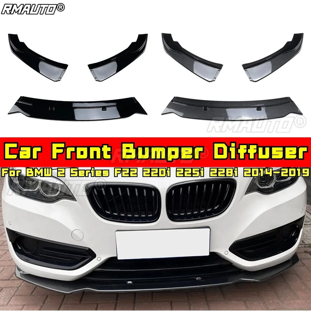 

Для BMW 2 серии F22 220i 225i 228i 2014-2019 передний бампер, диффузор, спойлер, передняя защита, фартук, внешняя часть