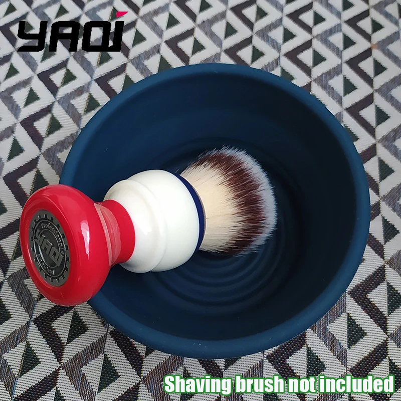 2026 Flash Sale！Yaqi Blue Color Collapsible Silicone Shaving Bowl For Travel Comfortable Shaving
