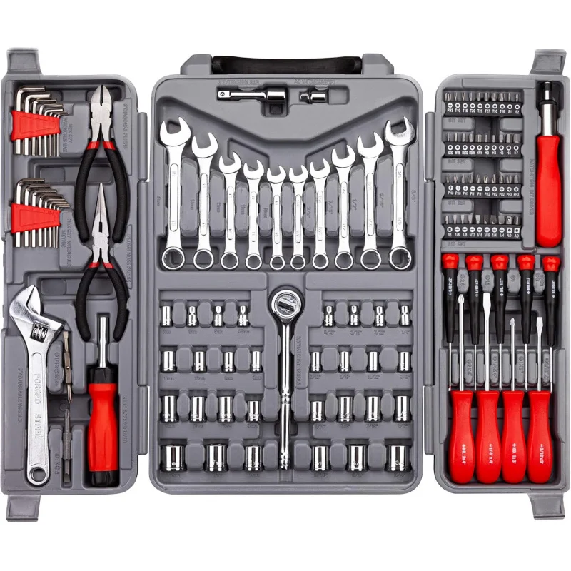 123Piece Socket Wrench Set Auto Repair Tool Set, Toolbox Storage Case, General Household Tool Kit - Perfect for Homeowner,