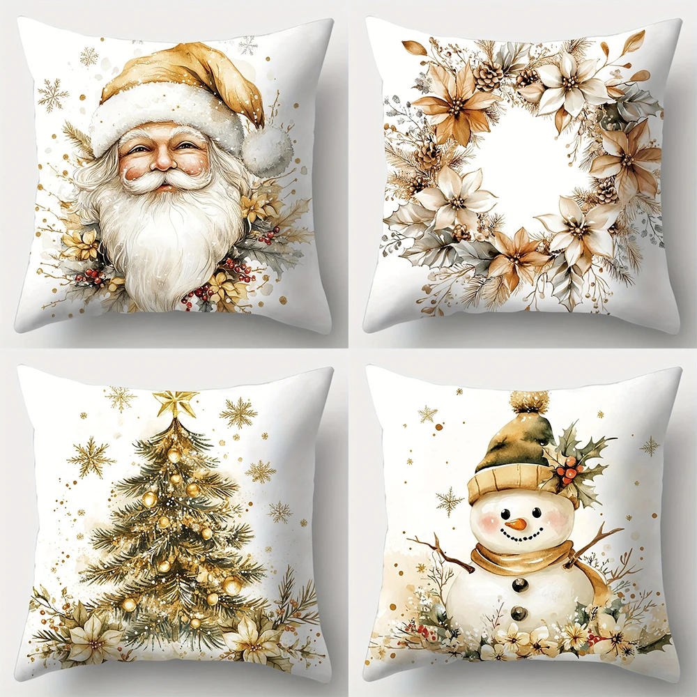 Christmas decoration pillowcase Santa Claus Snowman garland Christmas Tree pillow cover Sofa cushion suite home decoration