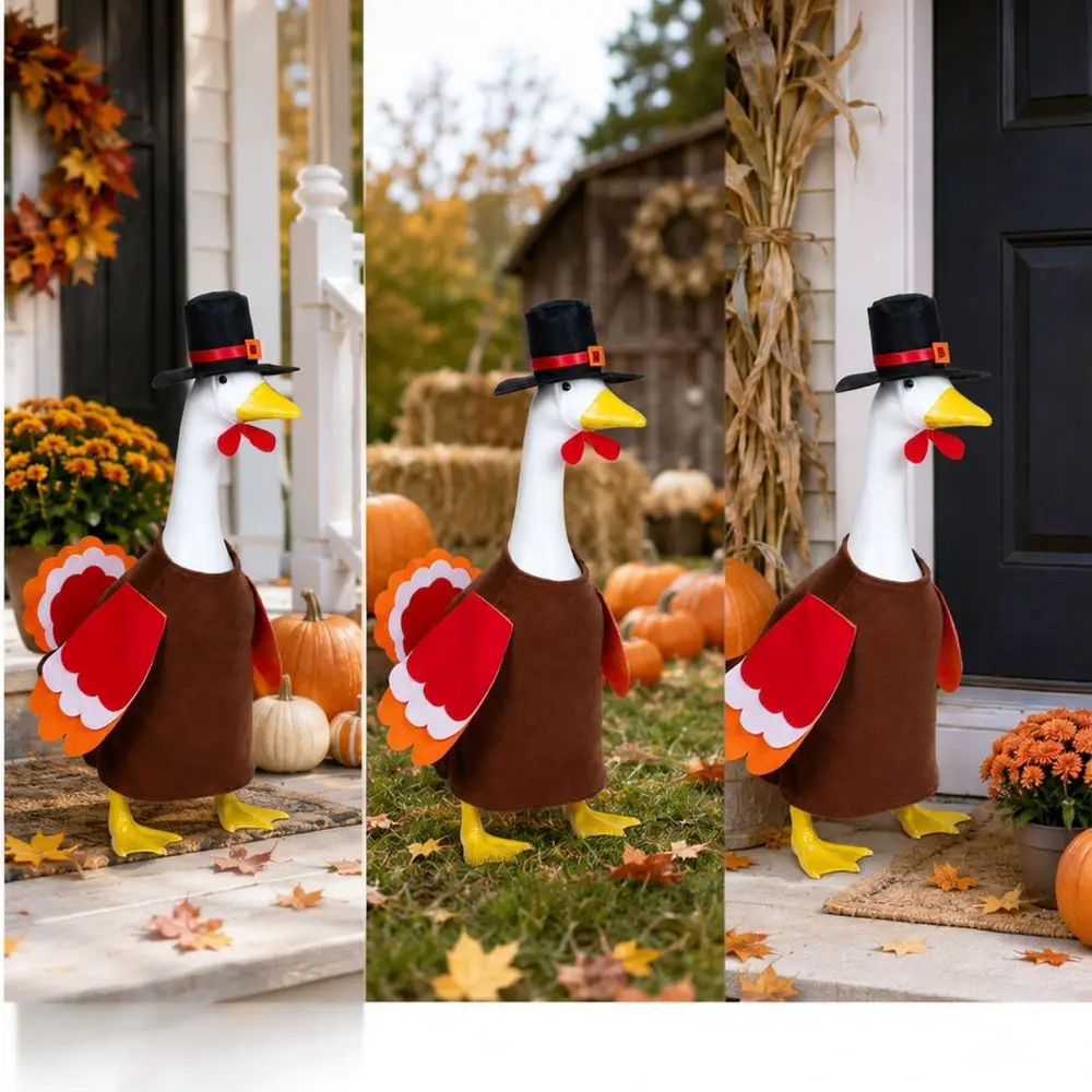 Thanksgiving Turkey Dress For Porch Goose Garden Decor Outdoor Lawn Ornament Holiday Yard Decoration Supplies
