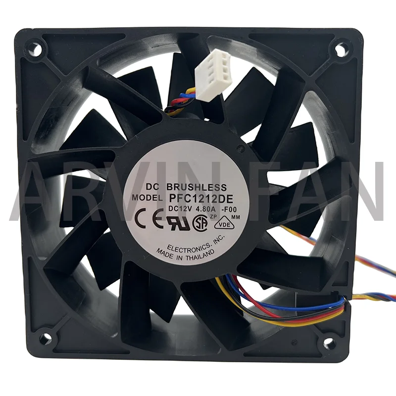 High Speed CFM Air Pressure Cooling Fan PFC1212DE 120mm 12038 12V 4.8A 7000RPM Axial Powerful Cooler For Cabinets