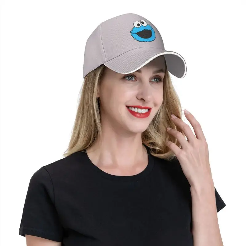 Personalized Cookie Monster Face Cartoon Baseball Cap Women Men Adjustable Sesames Street Dad Hat Sports