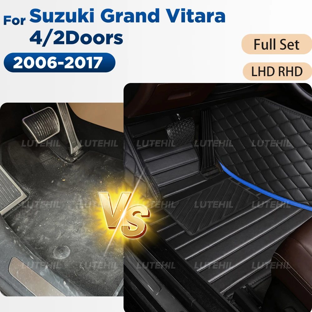 

Коврики для Suzuki Grand Vitara 4/2Doors 2006-2017 Всепогодные кожаные напольные вкладыши Автомобильные коврики на заказ, защита 1-го и 2-го ряда