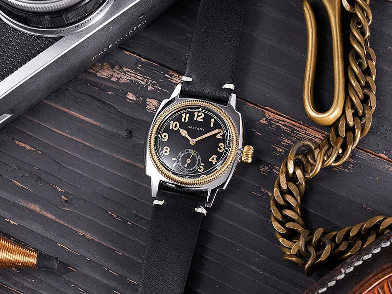 Baltany S4036 Herren Automatikuhr 1926S Oyster Tribute Vintage Dress Watch 36mm Kleine Quadratische Elegante Lederuhr 200M Wasserdicht – Detail 8