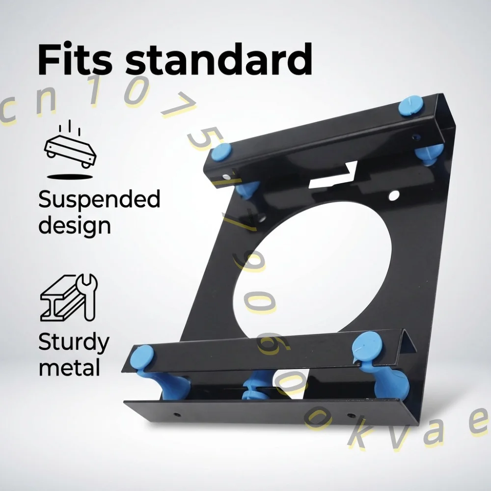 HDD Caddy 3.5 to 5.25 Inch Hard Drive Bracket Shockproof Holder with Silicone Mount for Desktop PC Optical Drive Bay