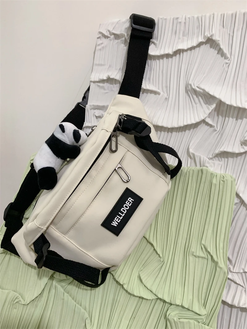 Bolsa Transversal Casual Unissex de Grande Capacidade, Estilo Coreano, para Estudantes, Uso Diário, Marca de Moda