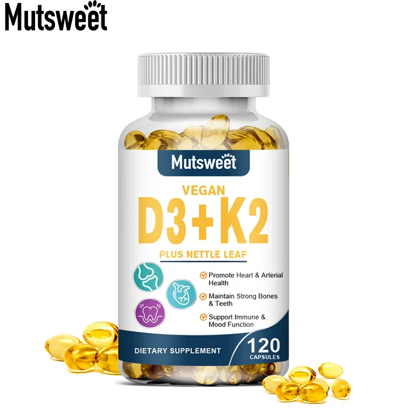 Mutsweet Vitamine K2 Stimuleert Calciumabsorptie Botgewricht Gezonde Verhoging Immuniteit Ondersteuning Hart Gezondheid Vitamine D3 Uit Korstmos