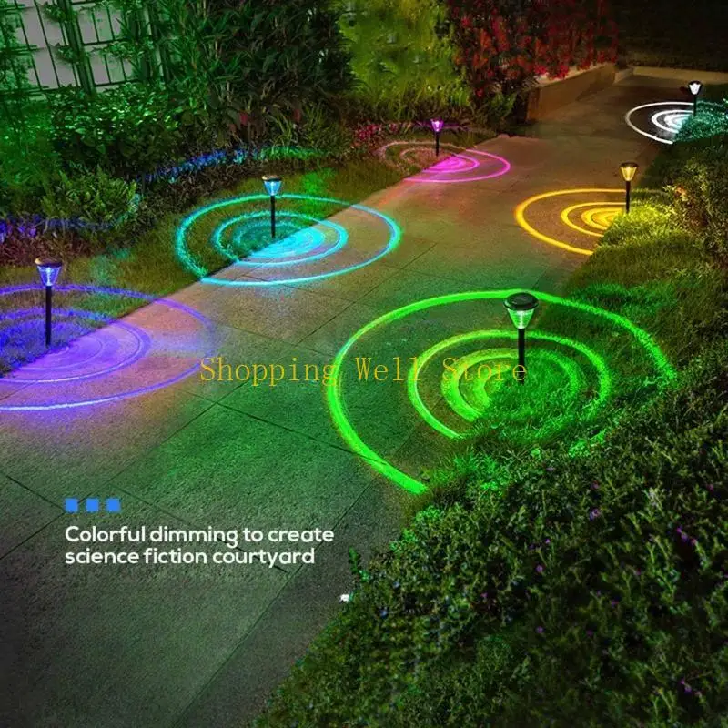 KX4B 4 Pieces/Set Exquisite Solar Lamp for Garden Backyard Decorative Ground Lantern