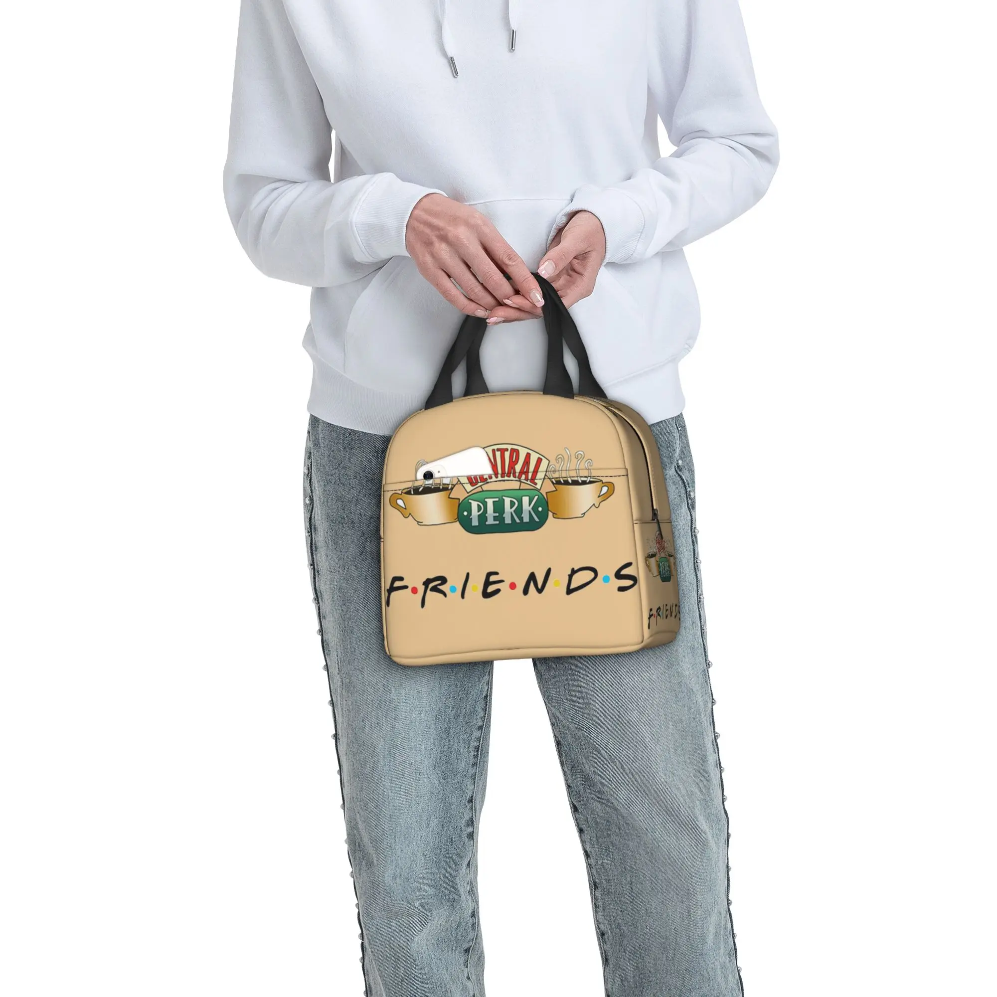 Friends TV Show Lunch Bag Women Central Perk Cafe Comic Cooler Warm Insulated Lunch Box for School