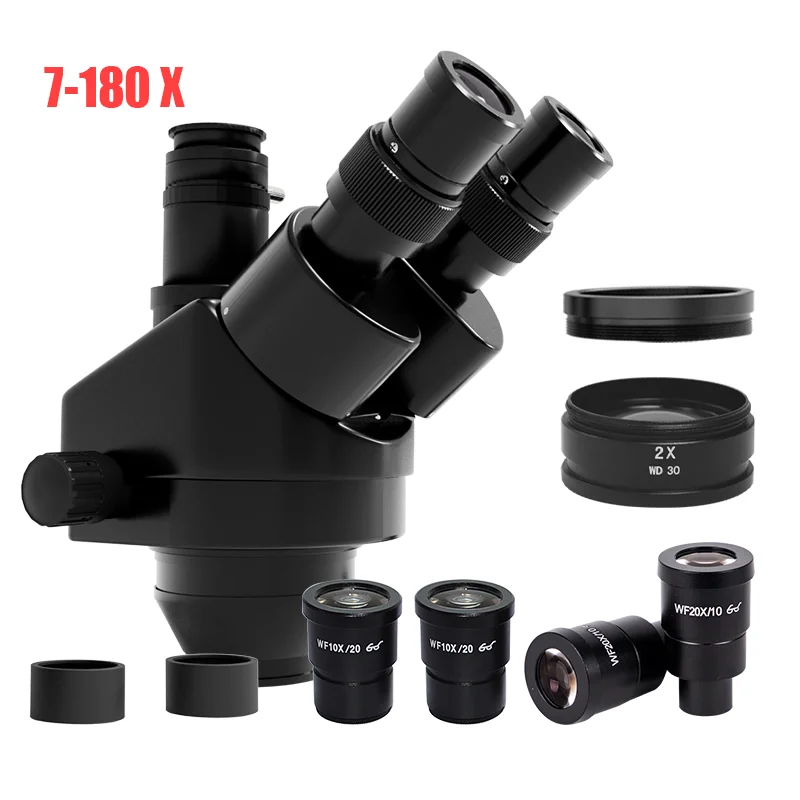 Imagem -03 - Kailiwei Simul-focal Trinocular Zoom Cabeça Estéreo Microscópio Lente Objetiva Auxiliar Barlow 7x45x 3.5x-90x 180x 0.5x 0.7x 2.0x