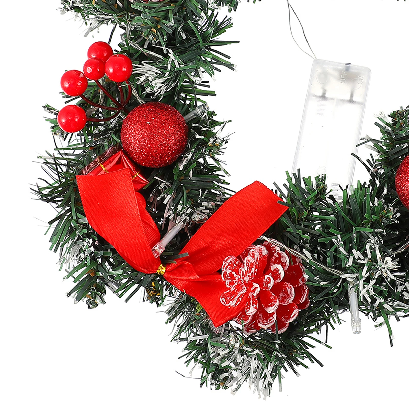 

Christmas Wreath PVC Hanging Pendant nament Xmas Christmas Decorative Wreath Door Wall Decor Light Festive Season DIY