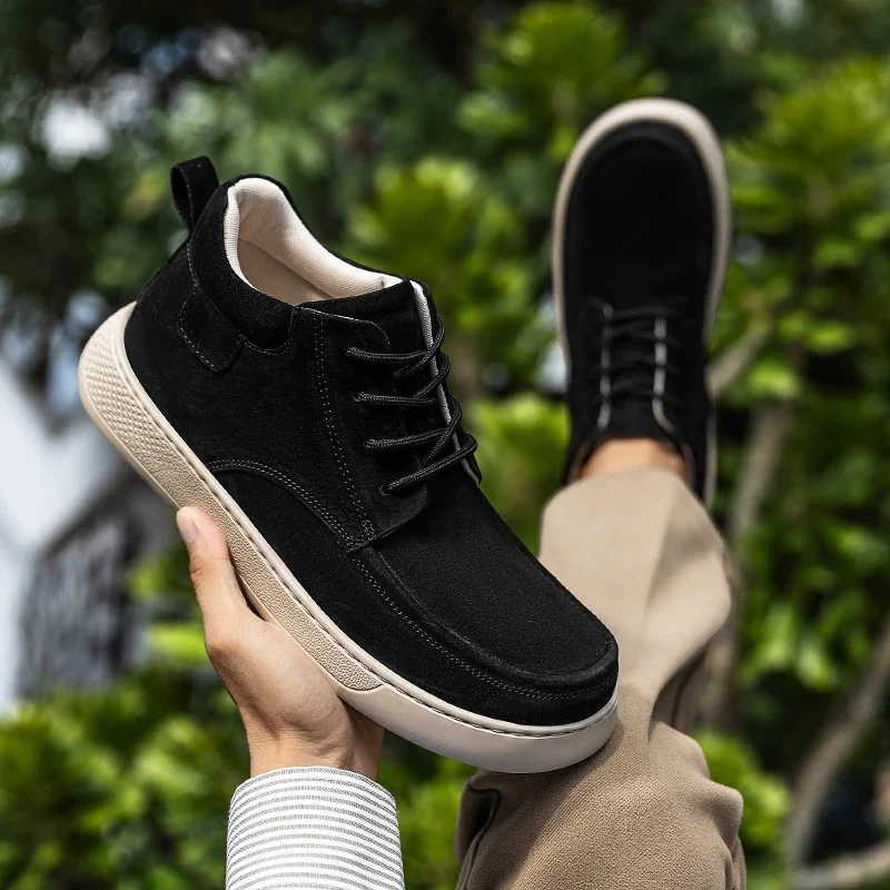 

Autumn Brand Fashionable Men's Comfortable and Casual High Top Leather Shoes New High-quality Lace Up Outdoor Casual Short Boots