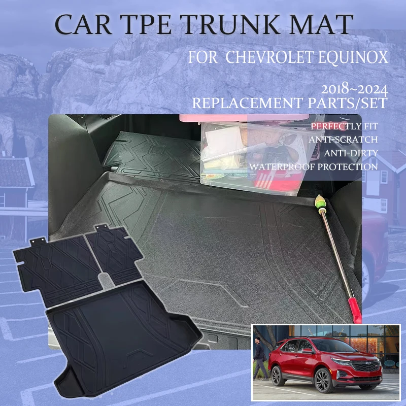 

Car Boot Mat For Chevrolet Holden Equinox MK3 2018~2024 TPE Tray Carpet Mud Back Seat Mat Trunk Storage Pad Rug Auto Accessories