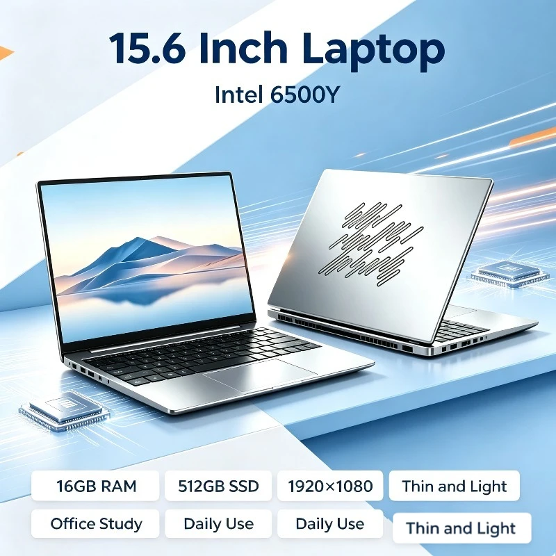 New 15.6' Ultra Slim Laptop Intel Core 6500Y 32GB RAM 2TB SSD 1920*1080 Windows  Gaming Office Study Home Use Backlit Keyboard