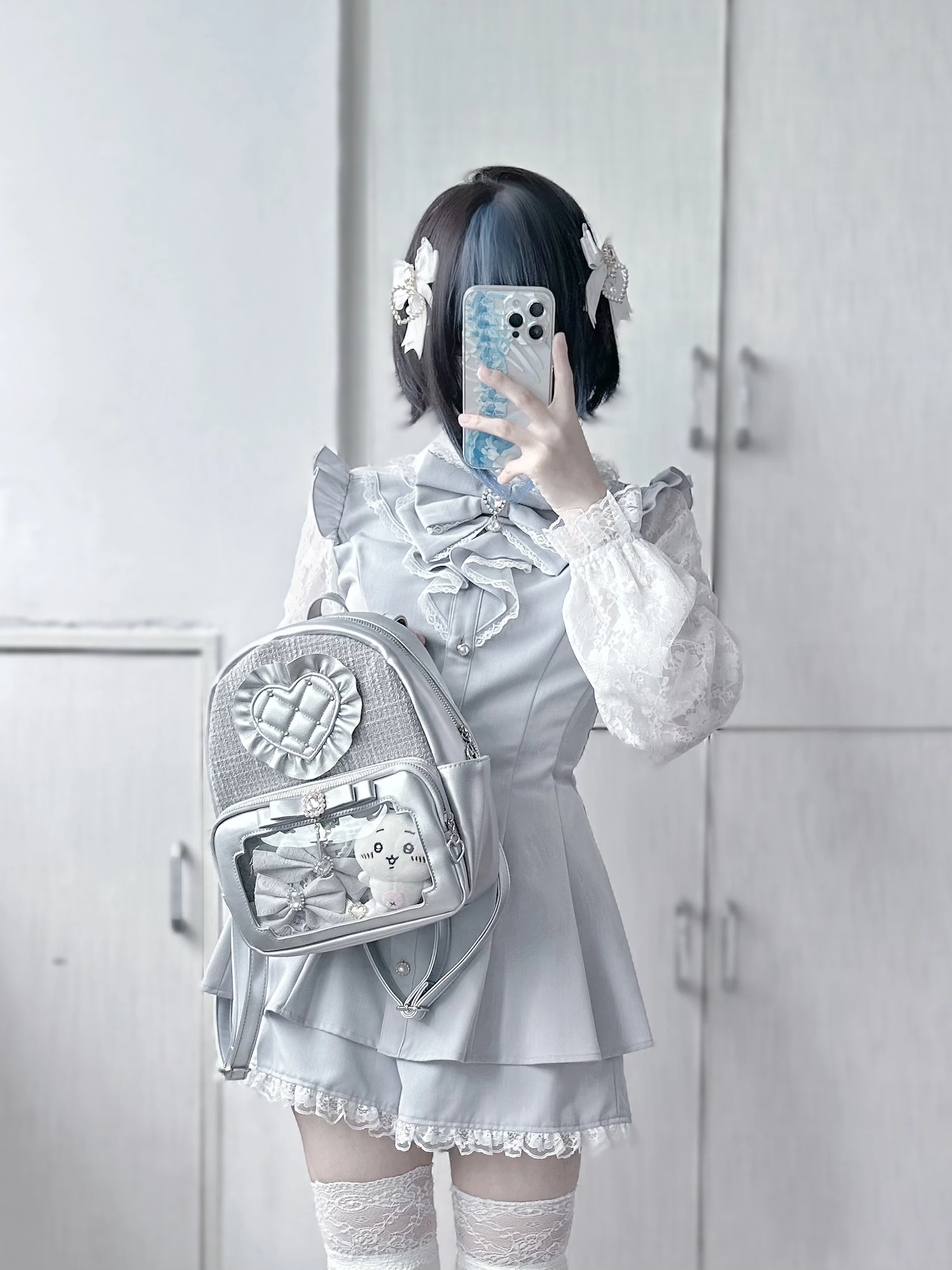 Japanese Mines Style Mass-produced Handmade Cute Backpack Ruffles Love Bow Sweet Lolita Zipper Kawaii Back Pack Bags For Women