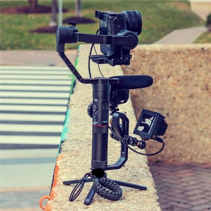 M01K mango tipo L soporte de montaje Monitor micrófono soporte de montaje para DJI Ronin S RS 2 3 4 SC ZHIYUN cámara cardán