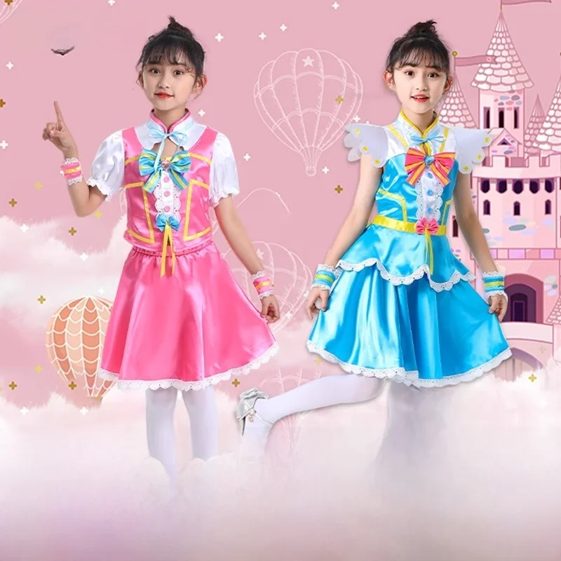 Fantasia de Princesa para Meninas, Vestido de Cosplay com Tema de Coração, Roupa de Anime para Crianças