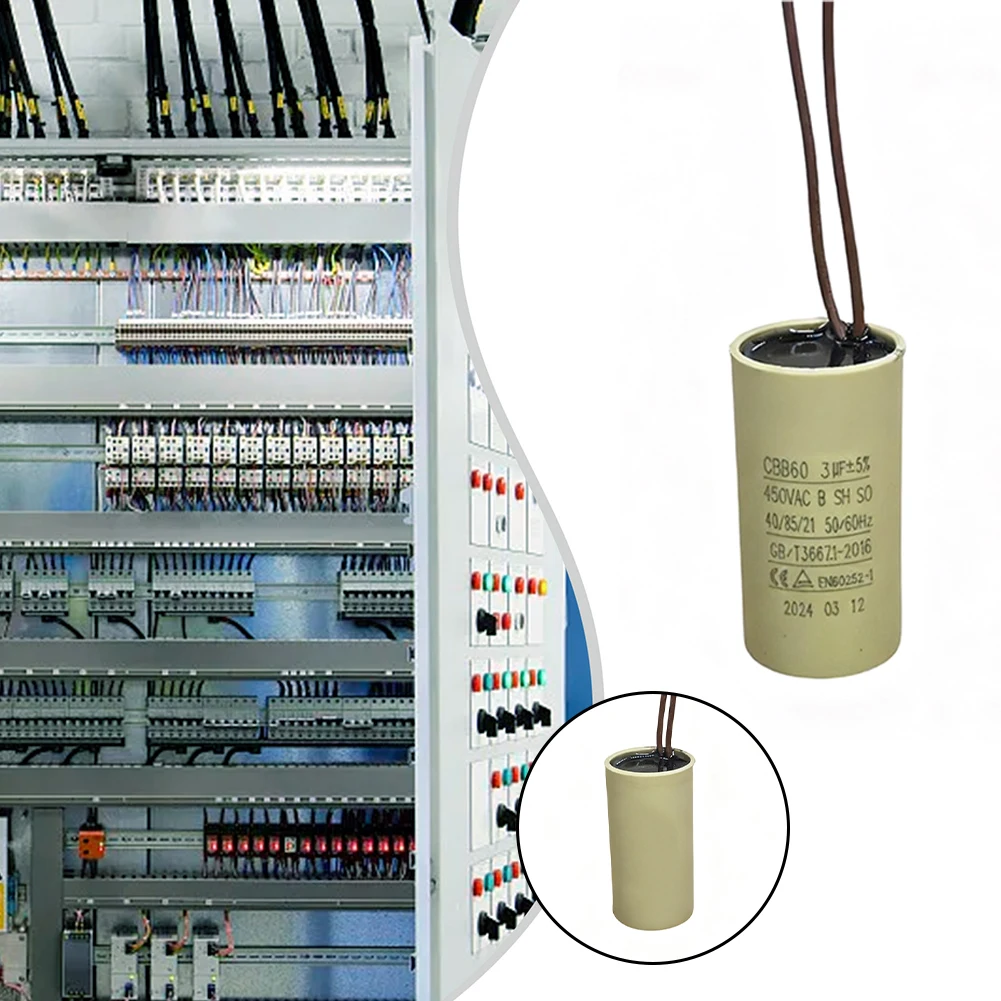 CBB60 Capacitor For Circulating Water Pump Hanging Fireplace 2.5uF Capacitor 25*50mm CBB60 Capacitor Electrical Equipment