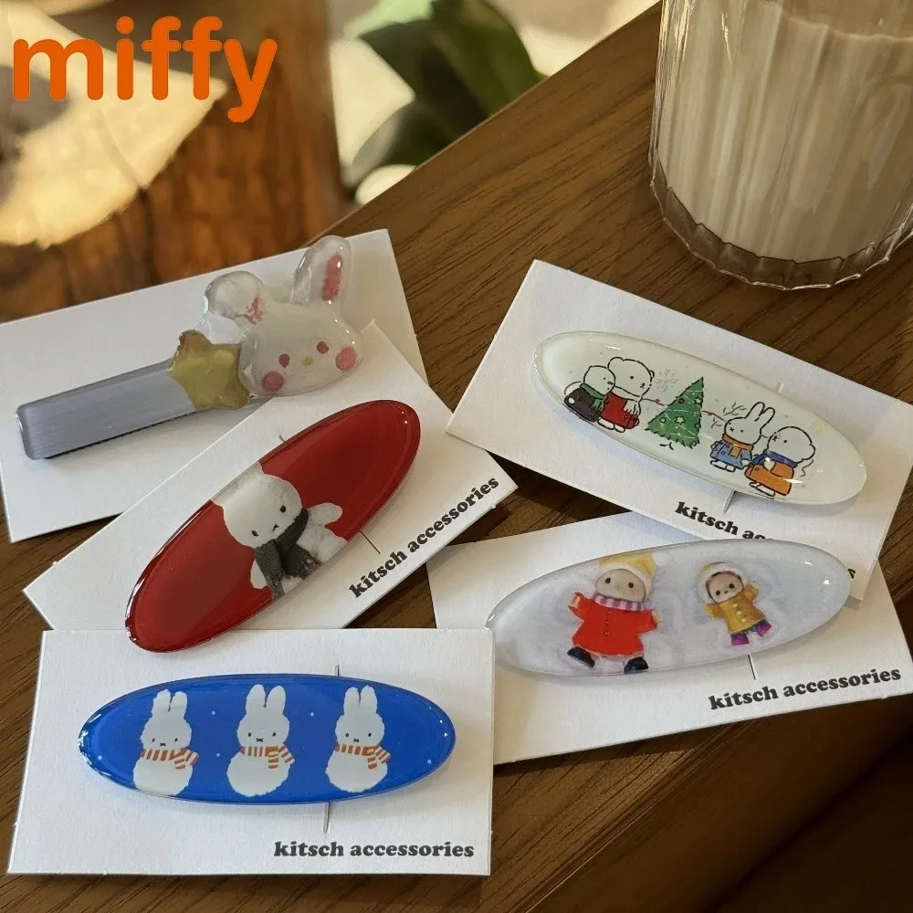 Kawaii Miffy New Arrivals Cute Hairpin Cartoon Rabbit Summer Series Ins Fashion Traceless Hair Clip Girl Festival Gift